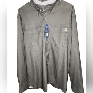 Huk Men's Casual Button Down Shirt - Gray